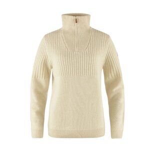 Fjallraven Ovik Women's Half Zip Knit Sweater in Chalk White Size XS